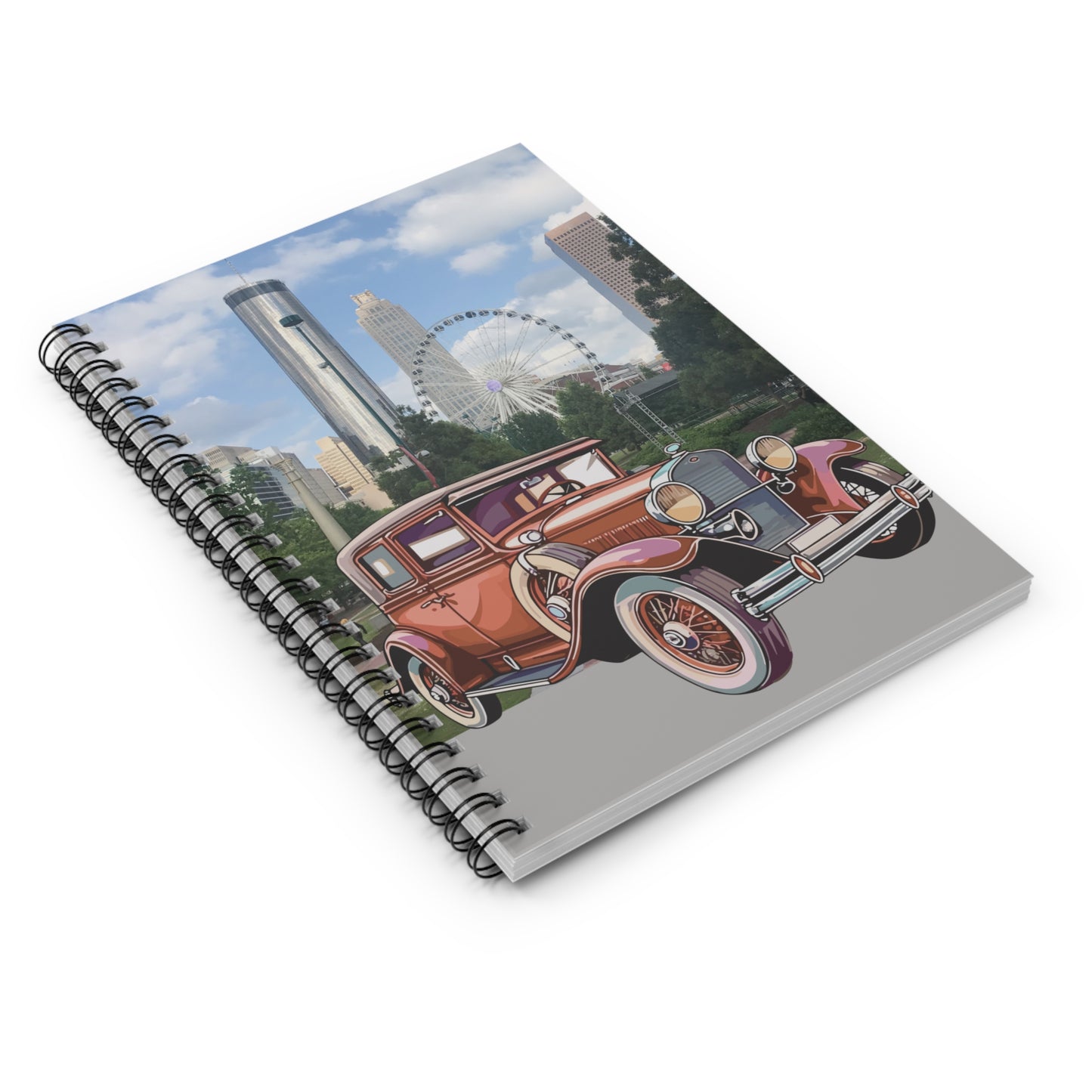 Atlanta Dream Journal: Classic Car & Skyline Notebook | Georgia Travel Souvenir