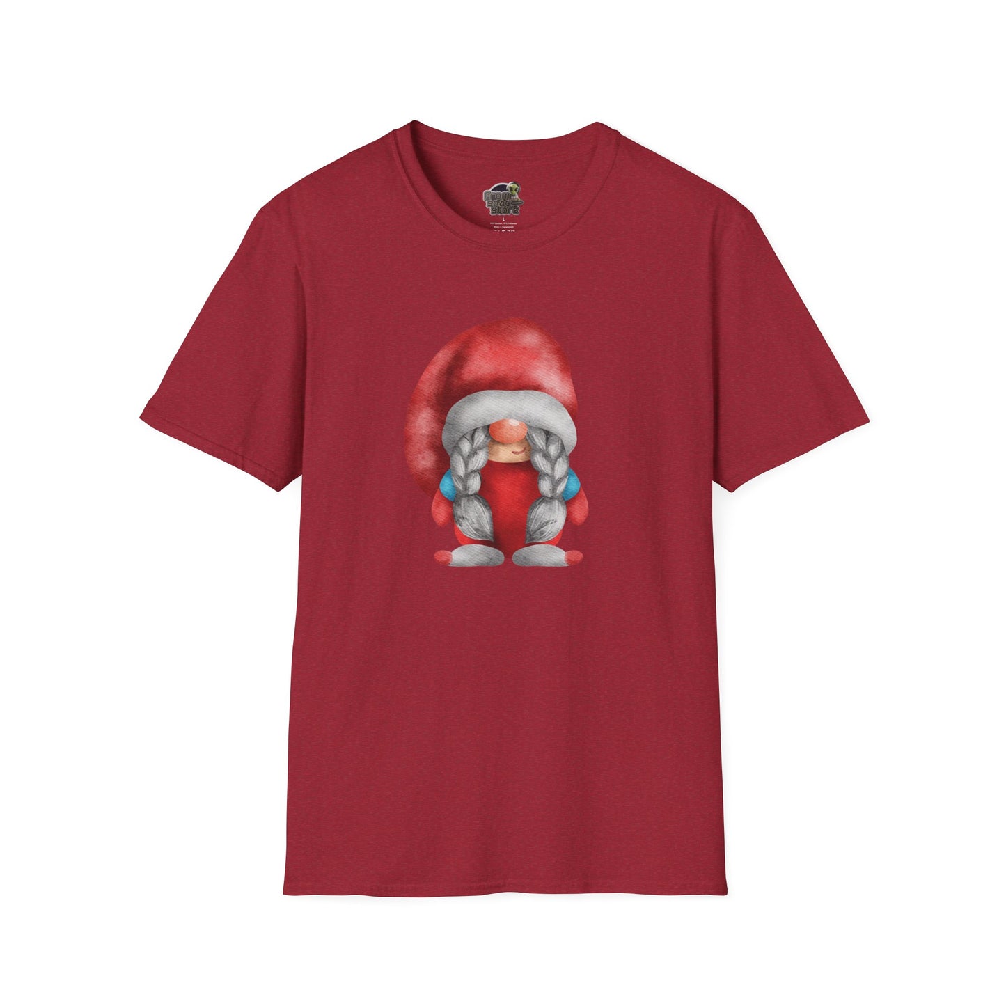 Cute Gnome T-shirt | Soft and Comfy Cotton Tee for Women | Perfect for Casual Wear | Unique Gift Idea | Gnome Lovers Antique Cherry Red