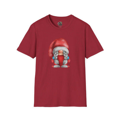Cute Gnome T-shirt | Soft and Comfy Cotton Tee for Women | Perfect for Casual Wear | Unique Gift Idea | Gnome Lovers Antique Cherry Red