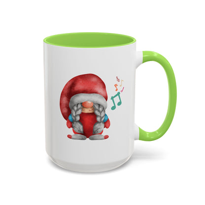 Cute Gnome Mug - Red & White - Perfect Holiday Gift idea 15oz Light Green