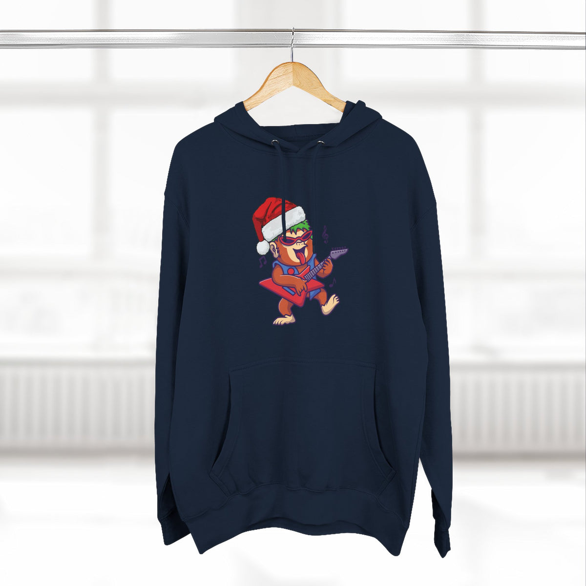 Copy of Three-Panel Fleece Hoodie - happy holiday gorilla