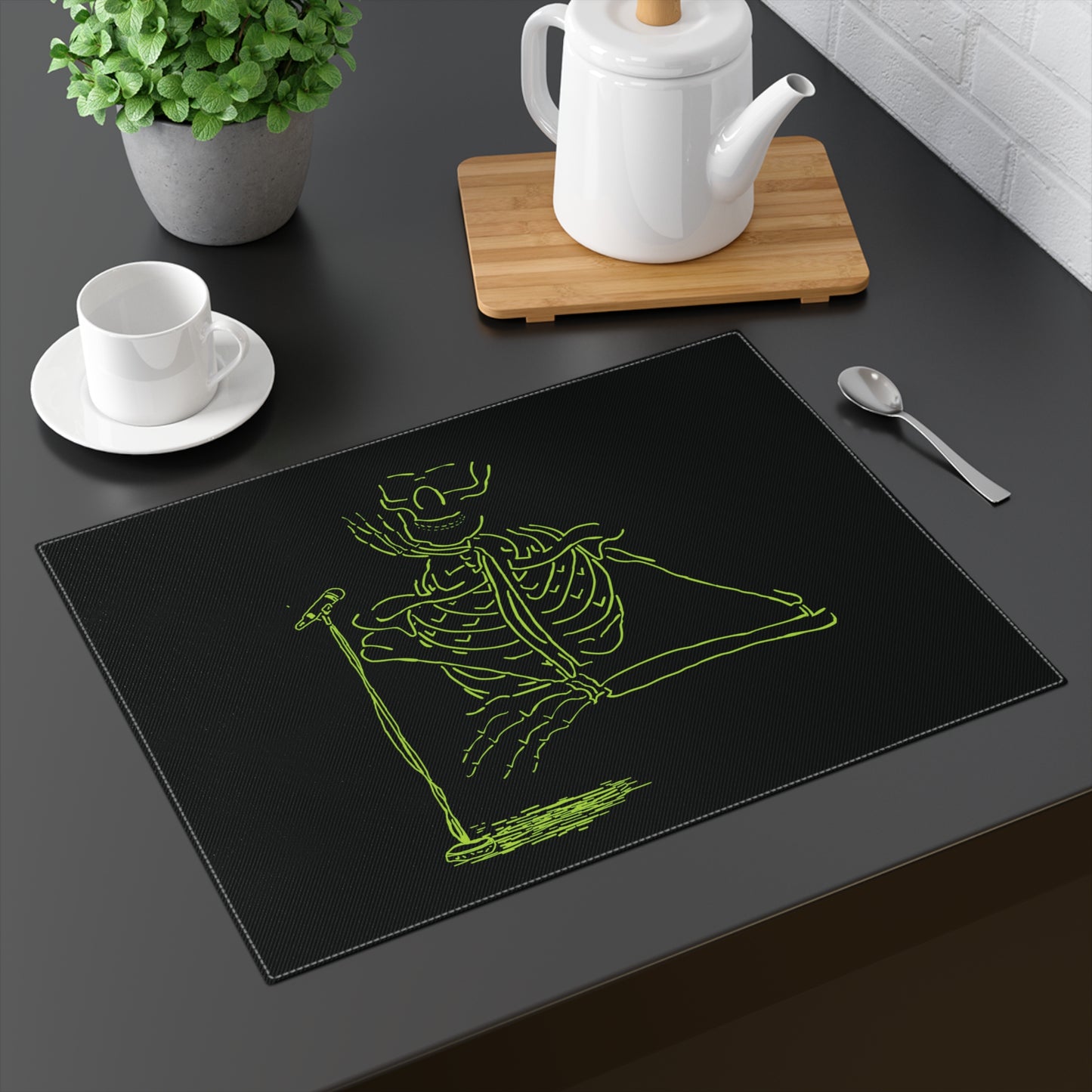 The Afterlife Interview Fluo Skeleton Placemat