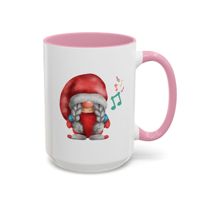 Cute Gnome Mug - Red & White - Perfect Holiday Gift idea 15oz Pink