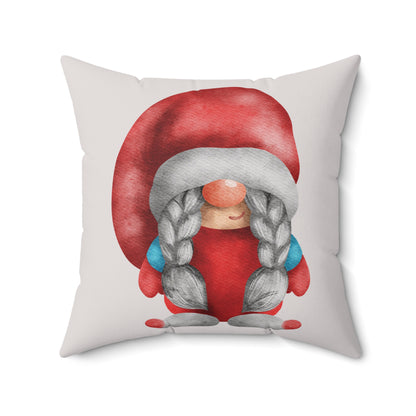 Winter Braids – Red Gnome & Silver Song Pillow