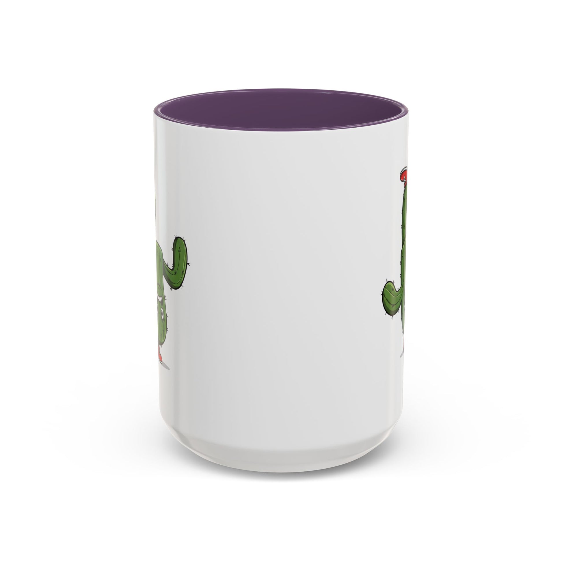 Cactus Mania Upside Down Cactus Mug - Unique & Fun Ceramic Cup for All Ages 15oz Purple