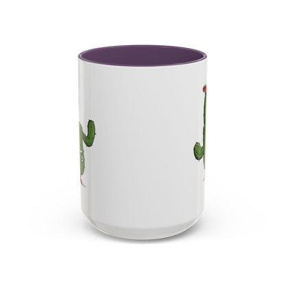 Cactus Mania Upside Down Cactus Mug - Unique & Fun Ceramic Cup for All Ages 15oz Purple