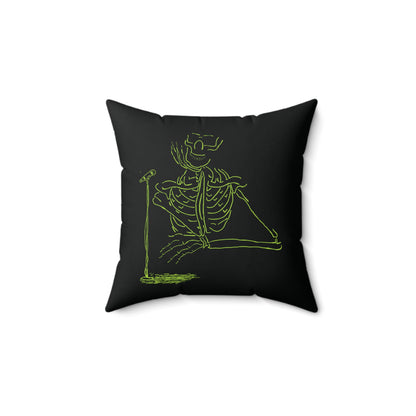 Unplugged & Unbound: Sitting Singer Skeleton Pillow