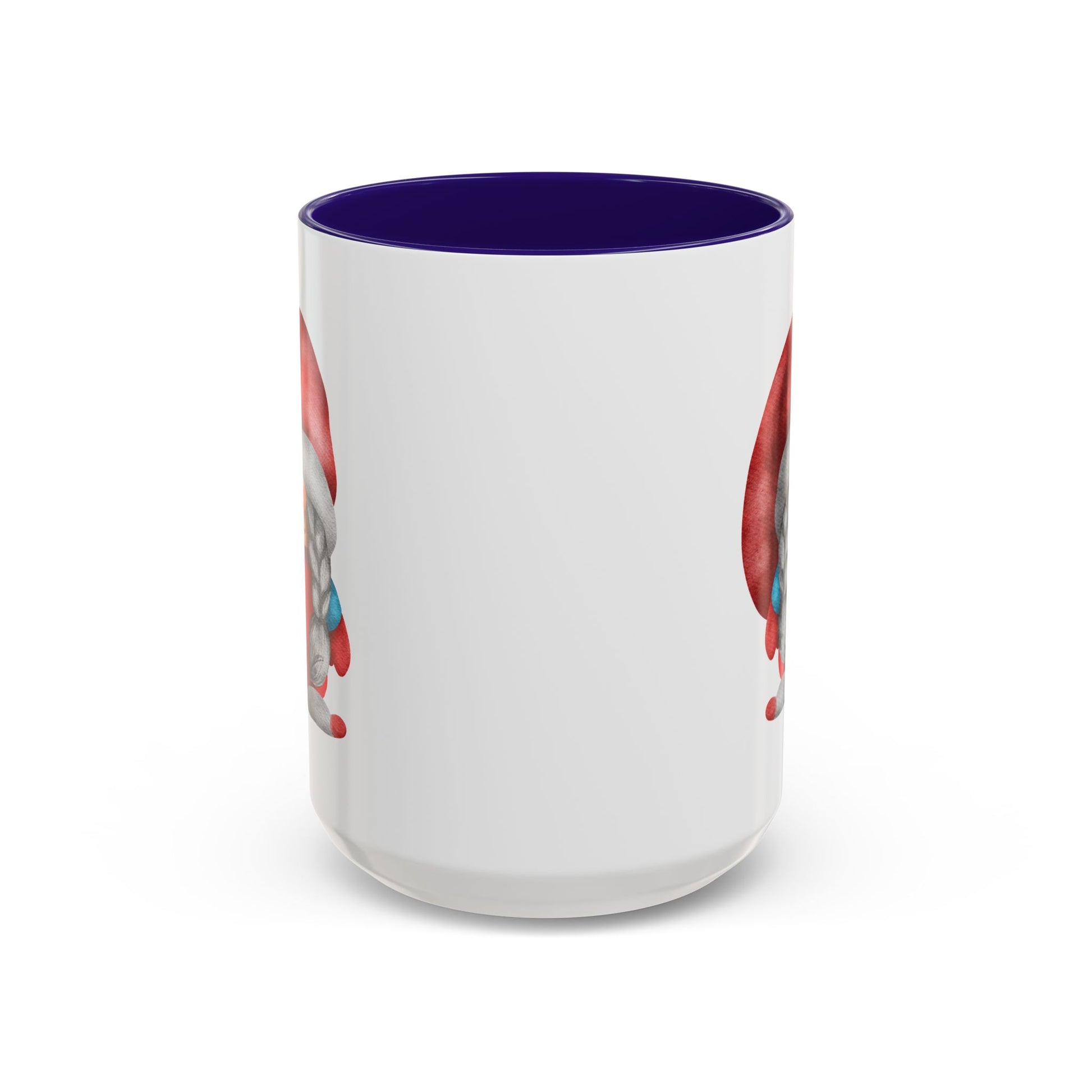 Cheerful Red Gnome with Braids Mug - Sip Your Sweet Melody | Ceramic Coffee & Tea Cup (11oz/15oz) 15oz Blue