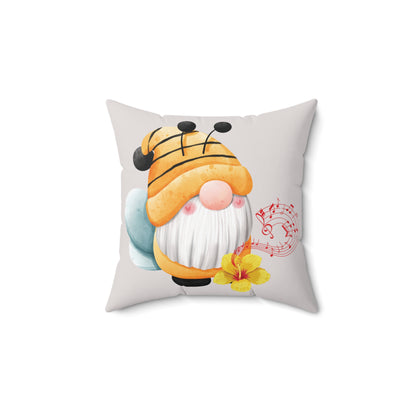 Sweet Nectar Dreams – Bee Gnome Whimsical Throw Pillow
