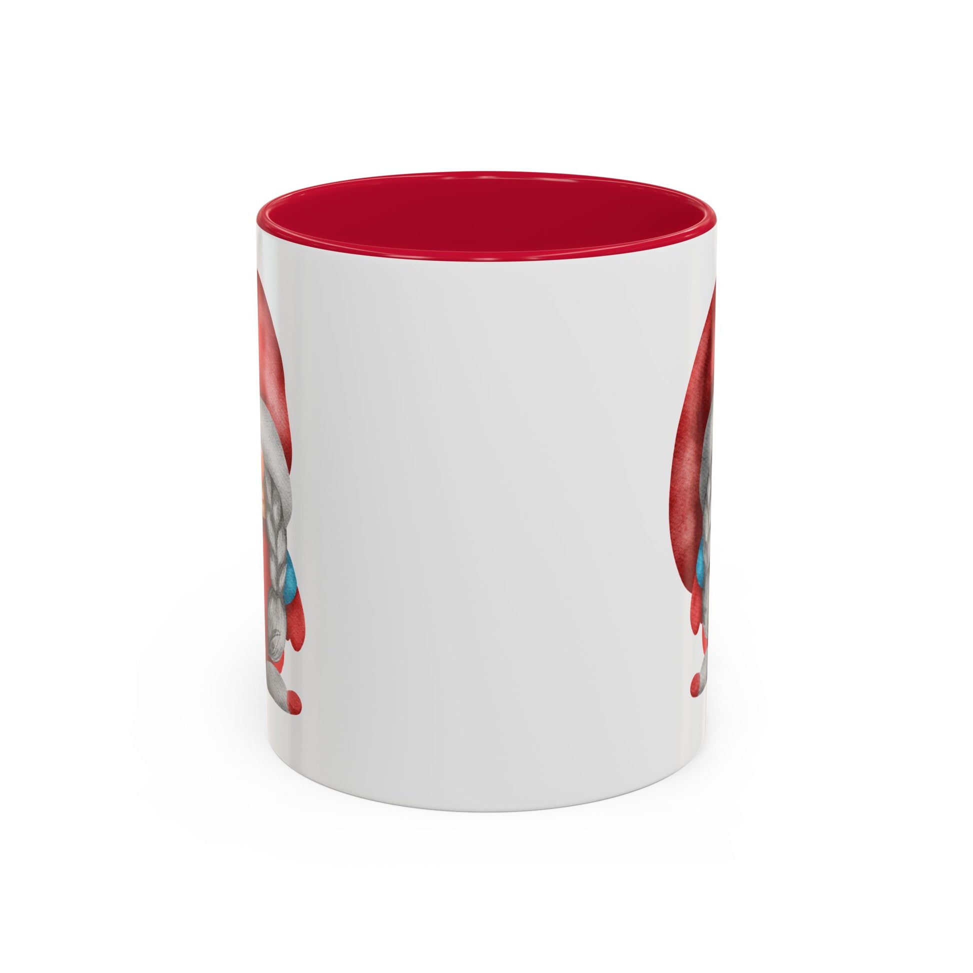 Cheerful Red Gnome with Braids Mug - Sip Your Sweet Melody | Ceramic Coffee & Tea Cup (11oz/15oz) 11oz Red