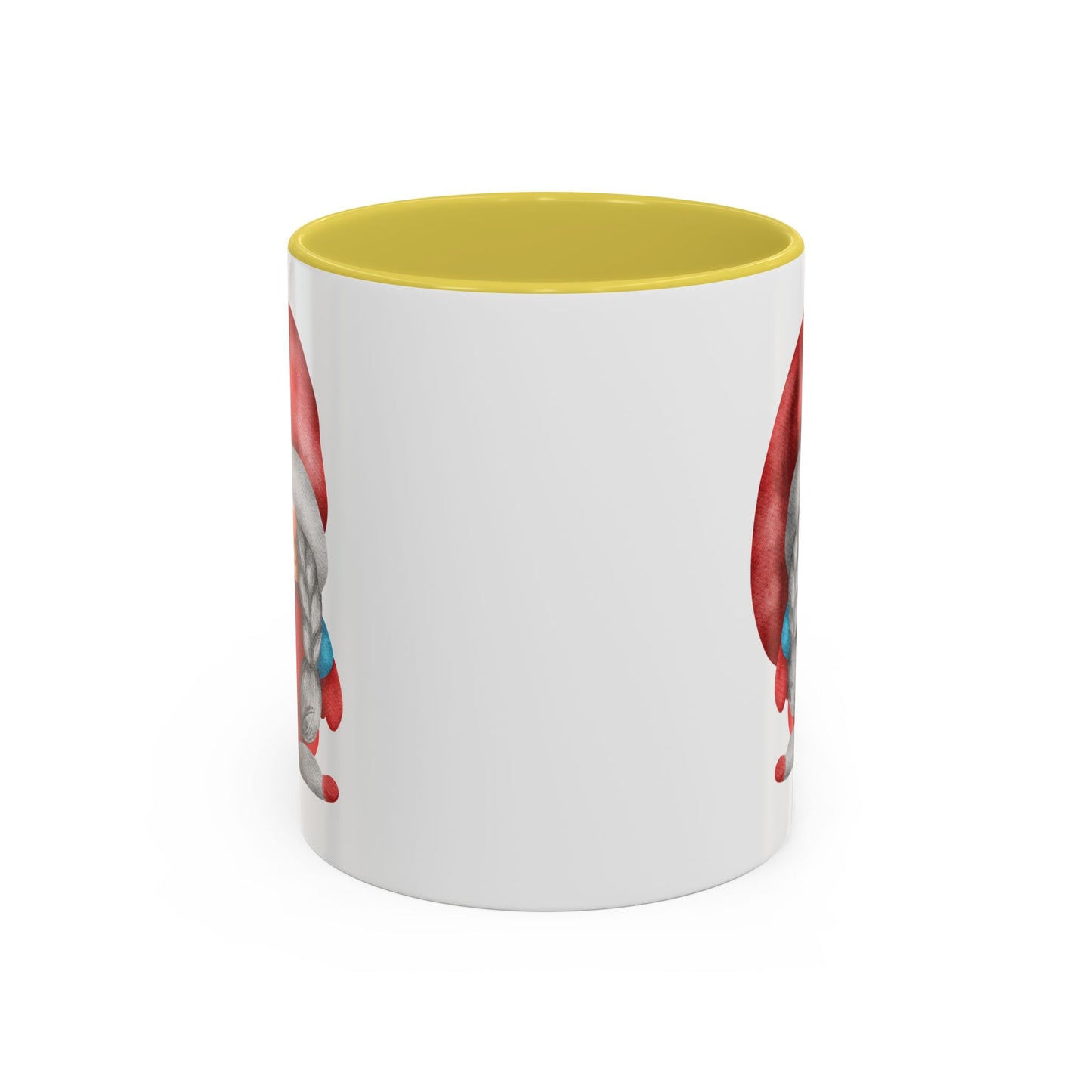 Cheerful Red Gnome with Braids Mug - Sip Your Sweet Melody | Ceramic Coffee & Tea Cup (11oz/15oz) 11oz Yellow