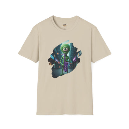 Alien Saxophone Player Unisex T-Shirt: Sci-Fi Vibes