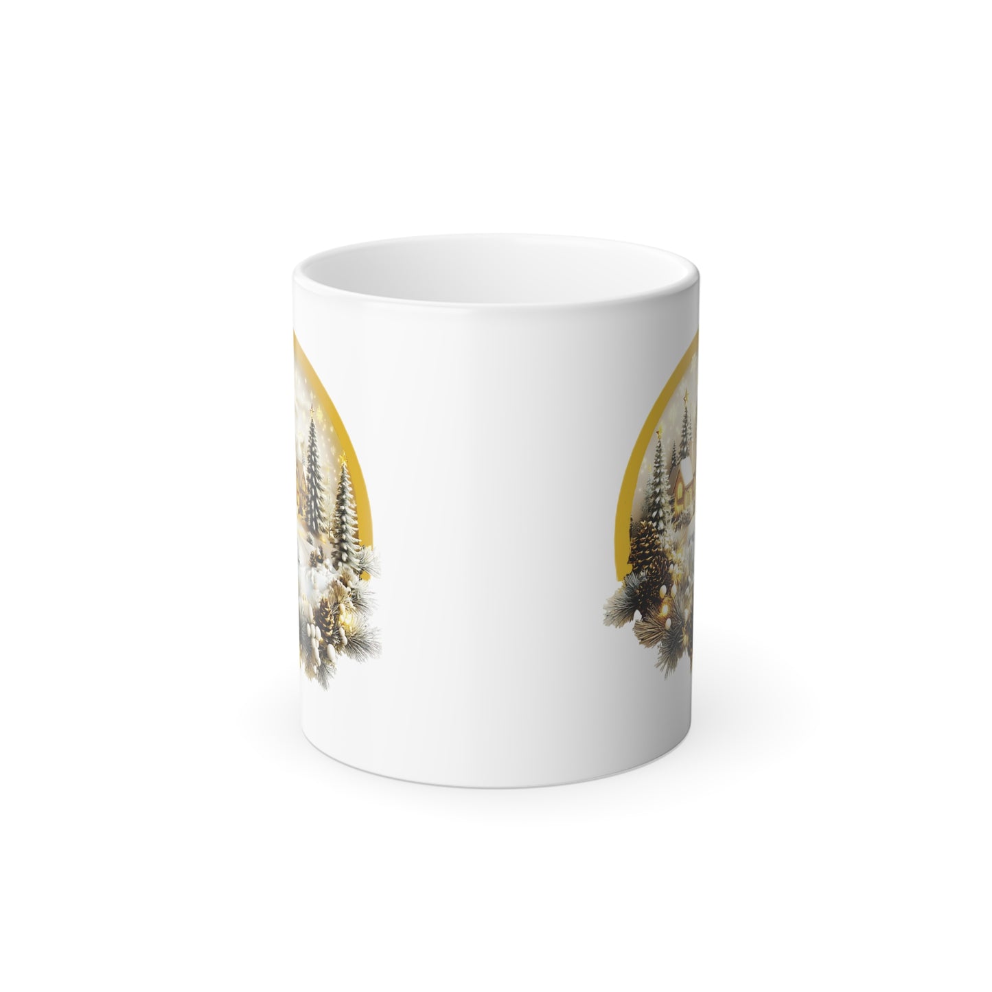 Magic Gold Christmas Village Color Changing Mug | Heat Reveal Holiday Coffee Cup