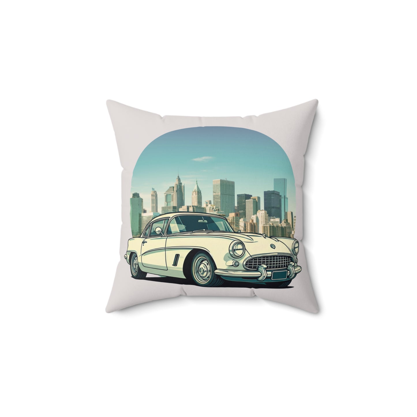 City Pulse – 1950s Chevrolet Corvette Urban Chic Throw Pillow