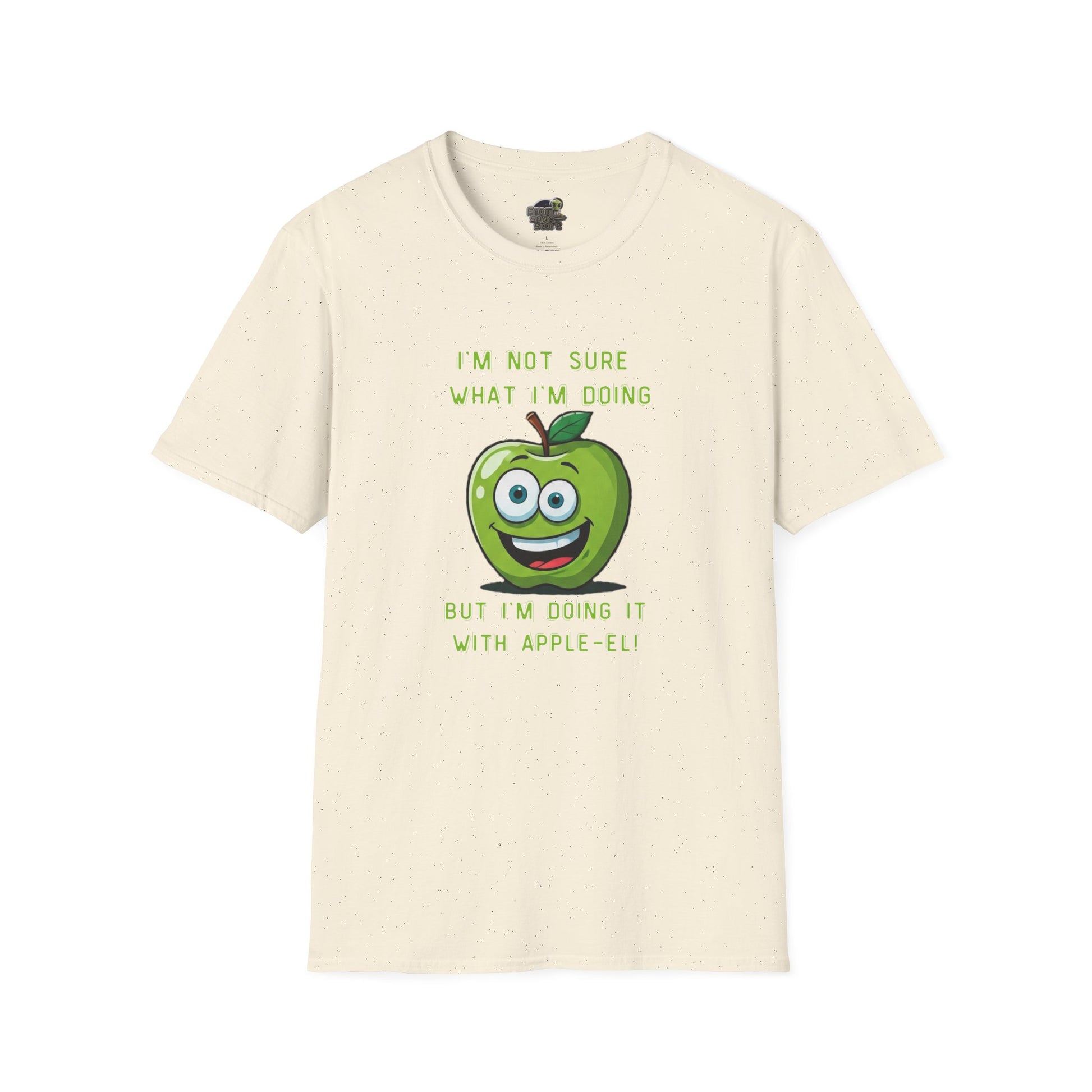 Apple-El t-shirt: Funny Smiling Apple Positive Tee Natural