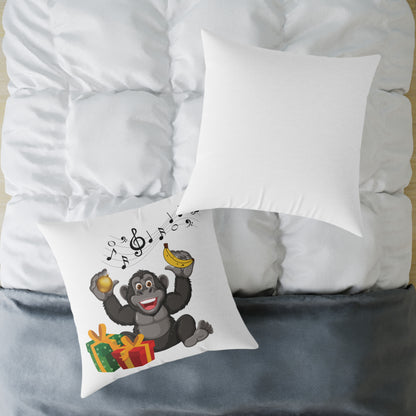 Get Bananas for Christmas! Fun Happy Chimp Decorative Throw Pillow