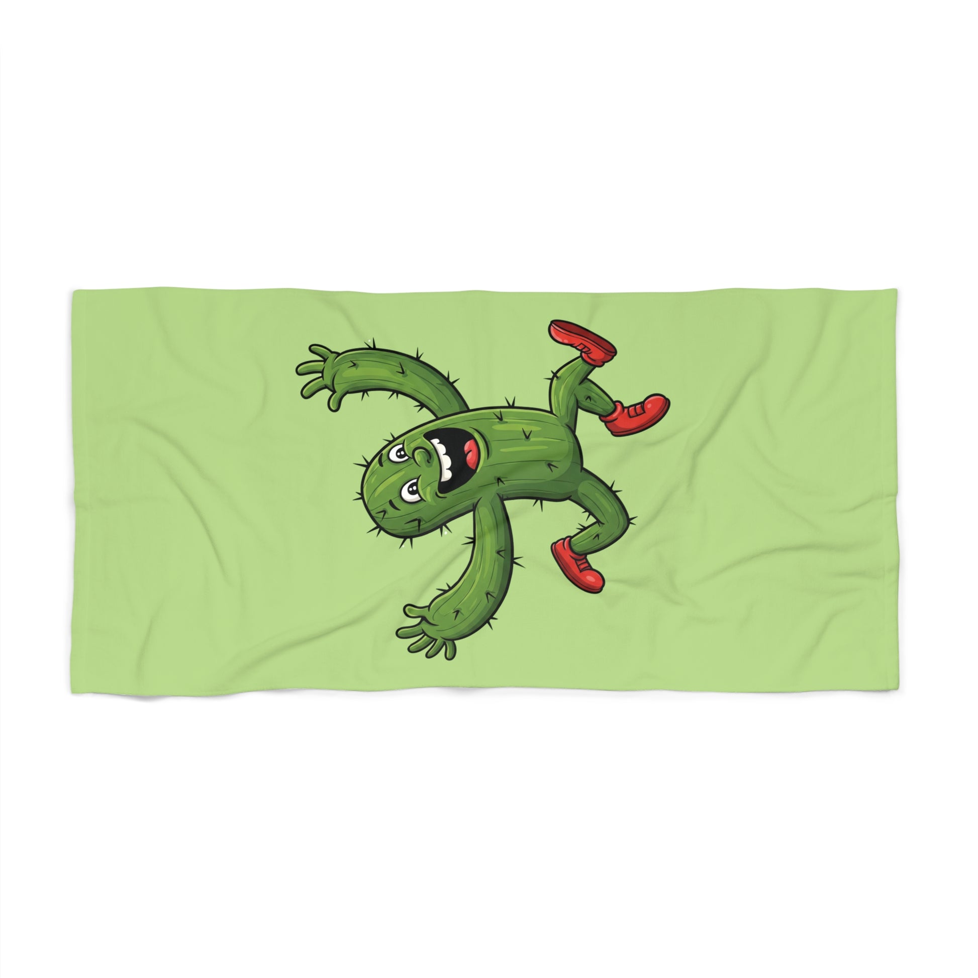 "Running Cactus" Beach Towel: Fun, Soft & Eco-Friendly for Outdoor Adventures! 30" × 60"