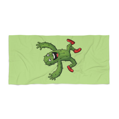 "Running Cactus" Beach Towel: Fun, Soft & Eco-Friendly for Outdoor Adventures! 30" × 60"