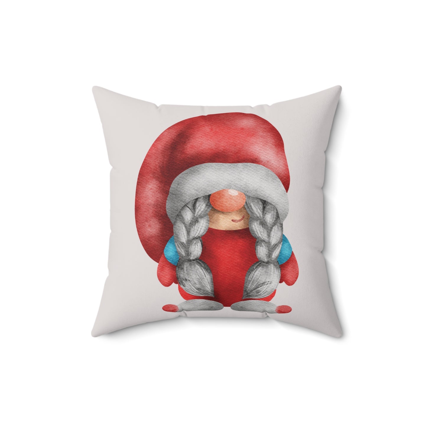 Winter Braids – Red Gnome & Silver Song Pillow