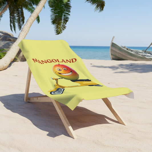 Mango on Vespa Beach Towel: Ride into Fun with "Mangoland" – Your Perfect Summer Escape! 30" × 60"
