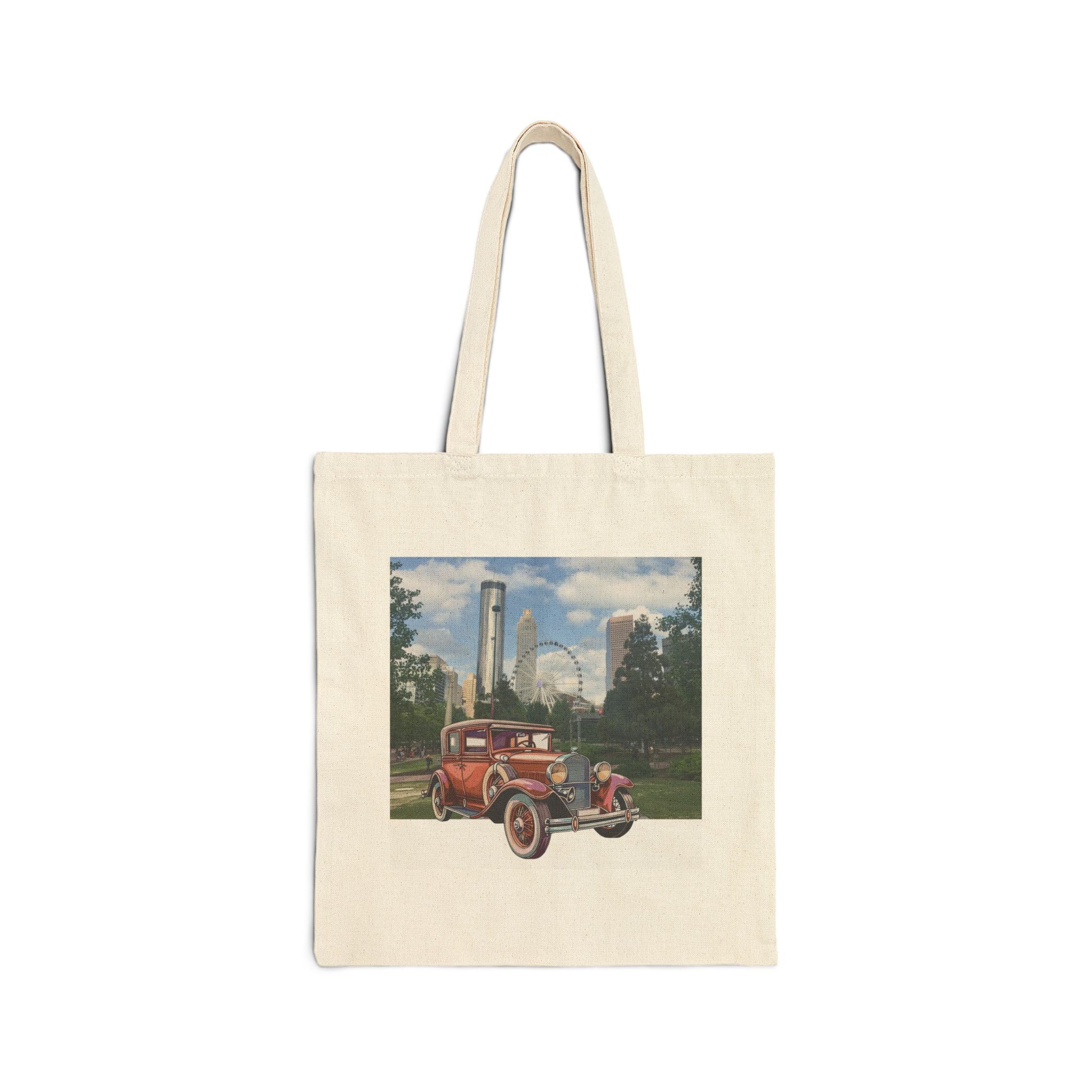 Ford Atlanta Skyliner Tote Bag: Vintage Car Passion Meets 1930s American Cinema Natural 15" x 16"
