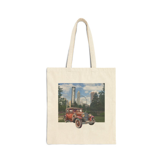 Ford Atlanta Skyliner Tote Bag: Vintage Car Passion Meets 1930s American Cinema Natural 15" x 16"