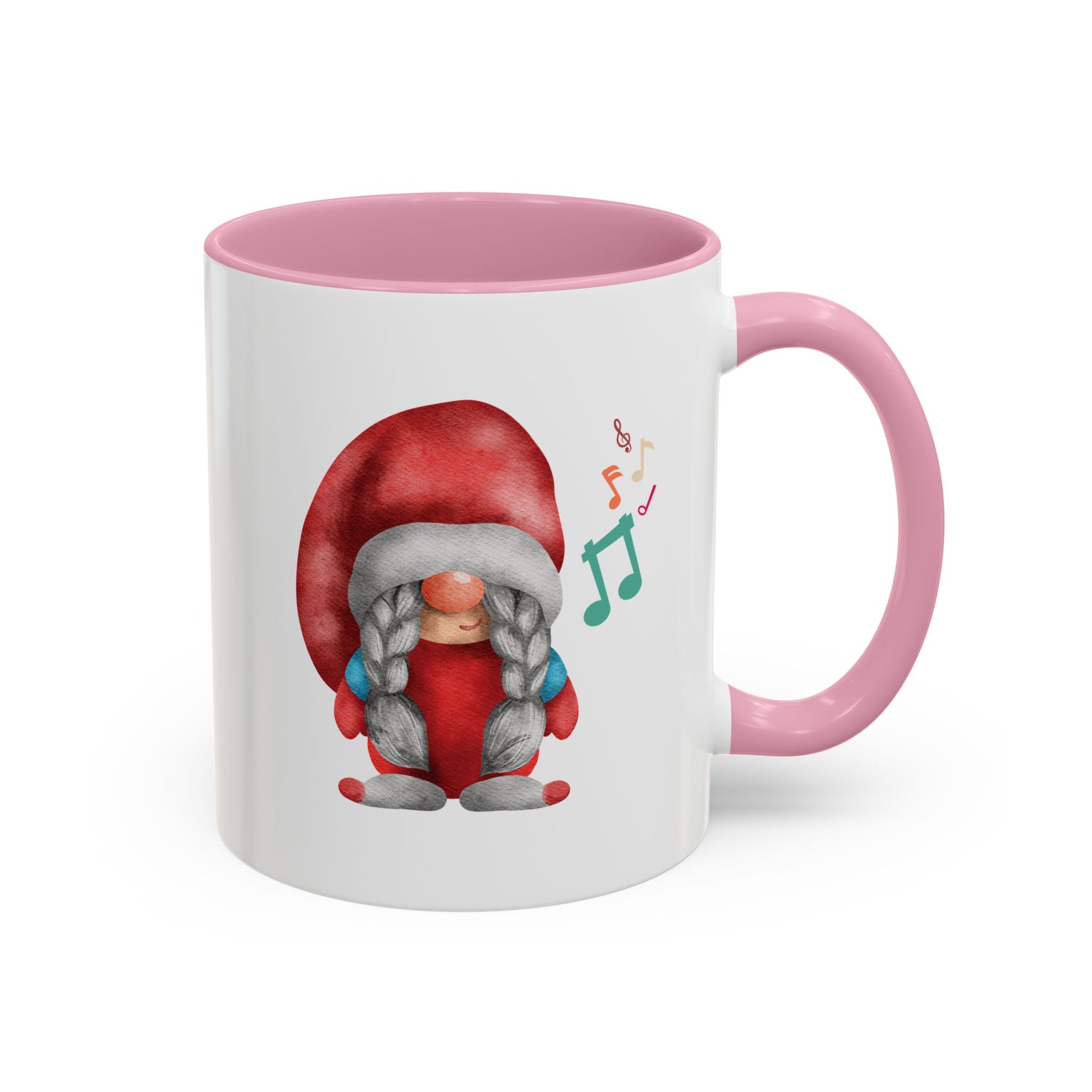 Cute Gnome Mug - Red & White - Perfect Holiday Gift idea 11oz Pink