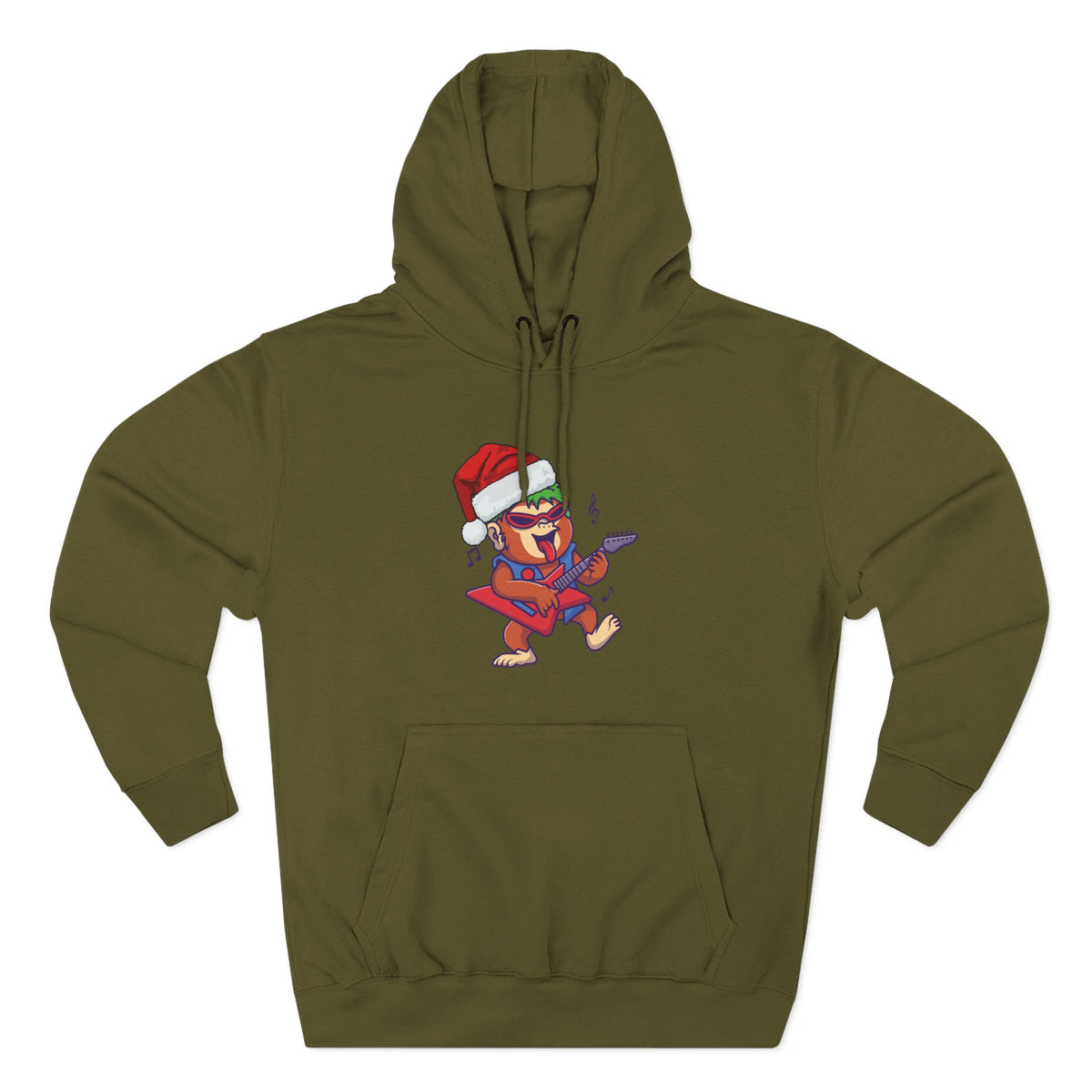 Copy of Three-Panel Fleece Hoodie - happy holiday gorilla