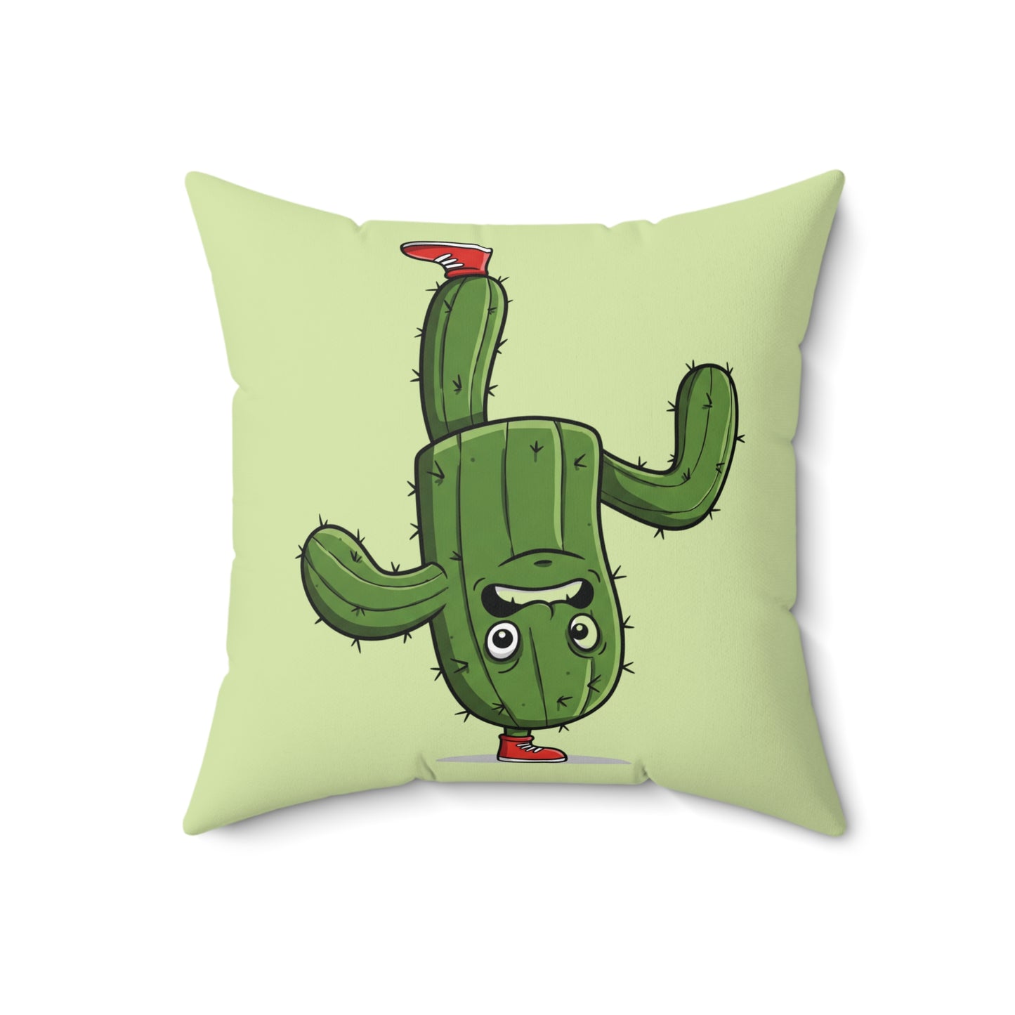 Upside-down on a foot Cactus  throw pillow