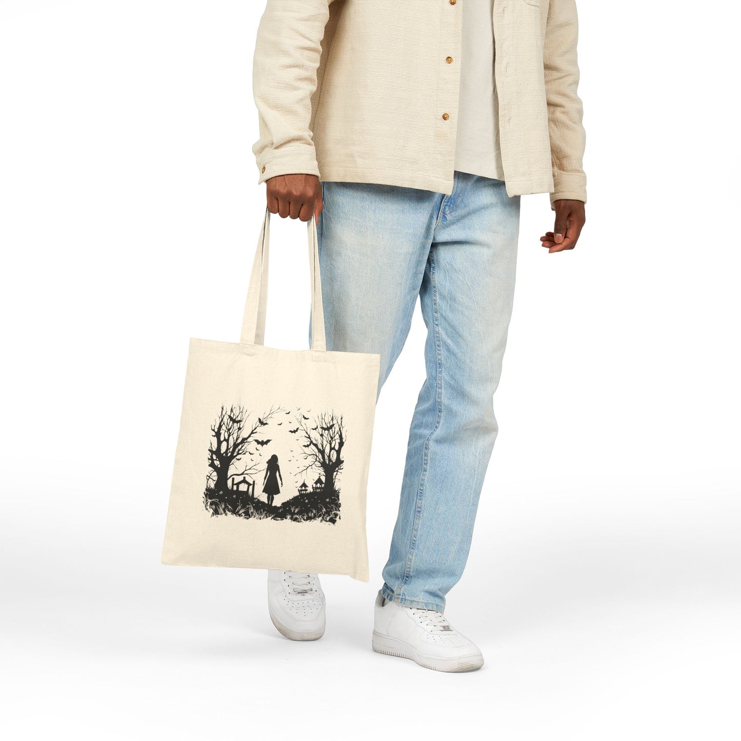 Dark Forest Silhouette Canvas Tote Bag