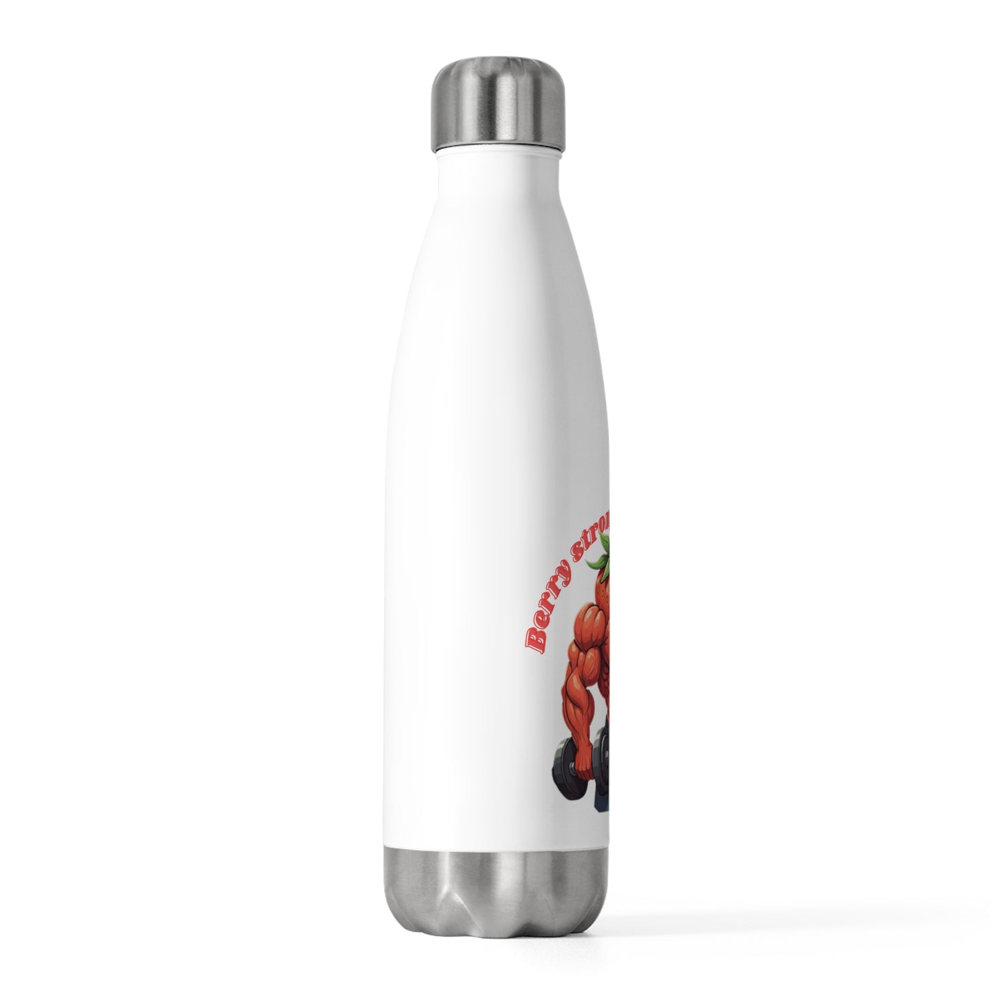 Berry Strong Insulated Stainless Steel Bottle - Funny Strawberry Gym Water Bottle