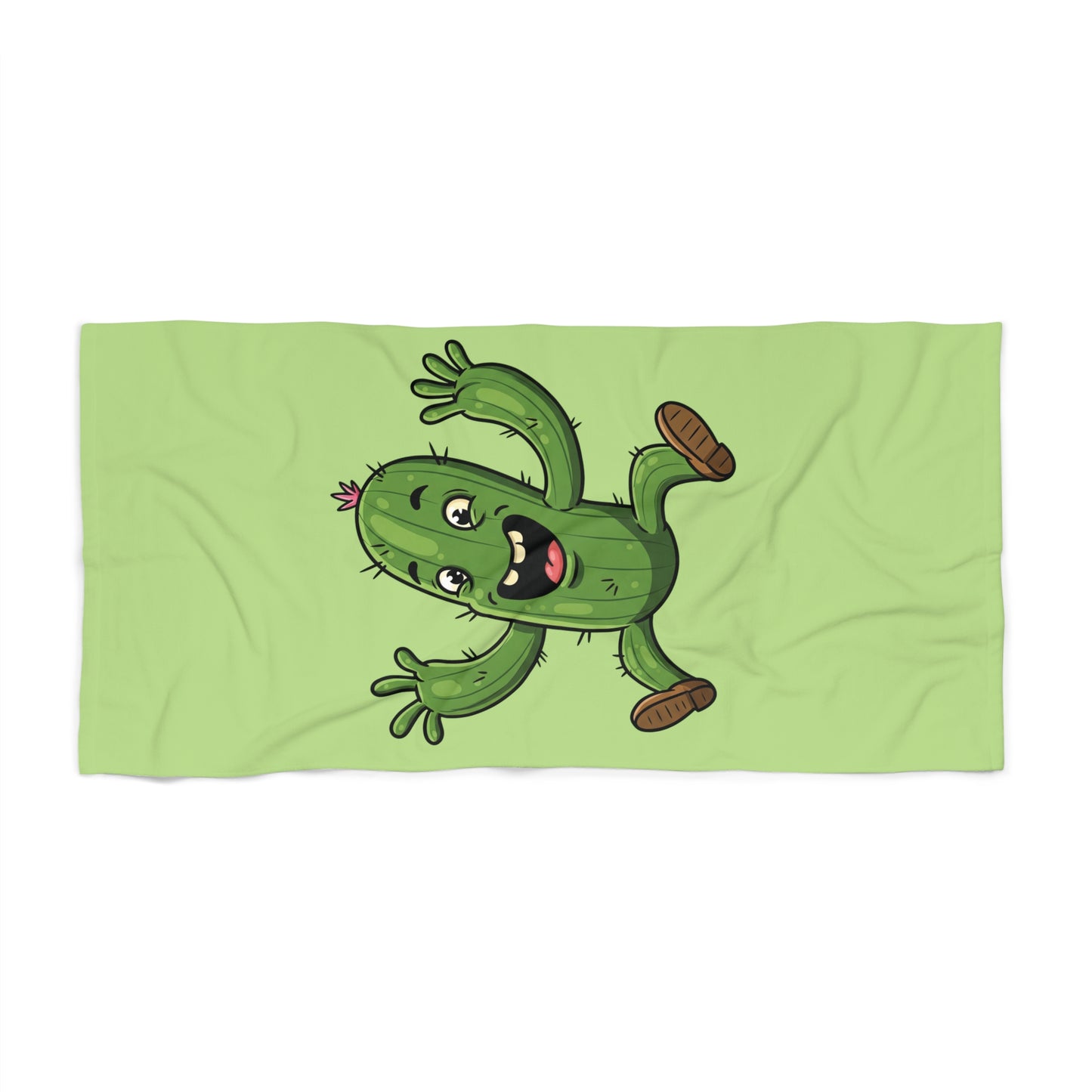 "Happy Jumping Cactus" Beach Towel: Fun, Soft & Eco-Friendly for Your Adventures! 30" × 60"