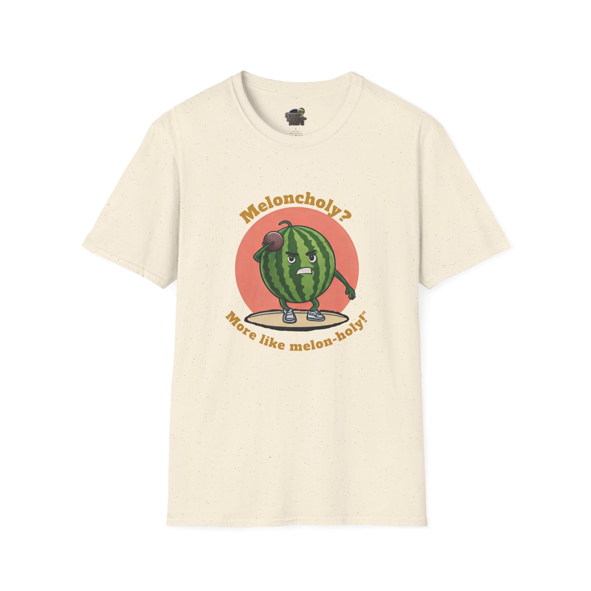 Melon-Holy t-shirt: Funny Watermelon Shot Put Tee Natural