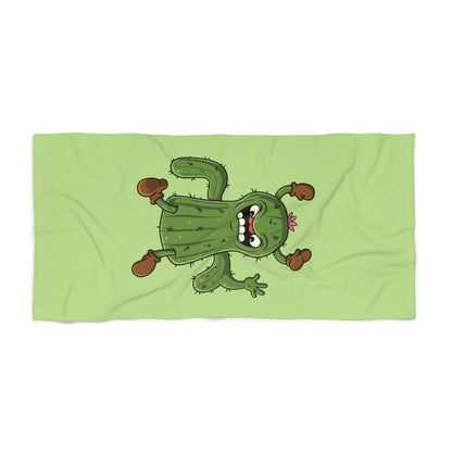 "Shocked Cactus" Beach Towel: Fun, Soft & Compact for Good Vibes Everywhere! 30" × 60"