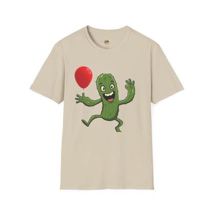 Cactus Mania T-Shirt: Cheerful Cactus with Balloon | Organic Cotton Unisex Tee