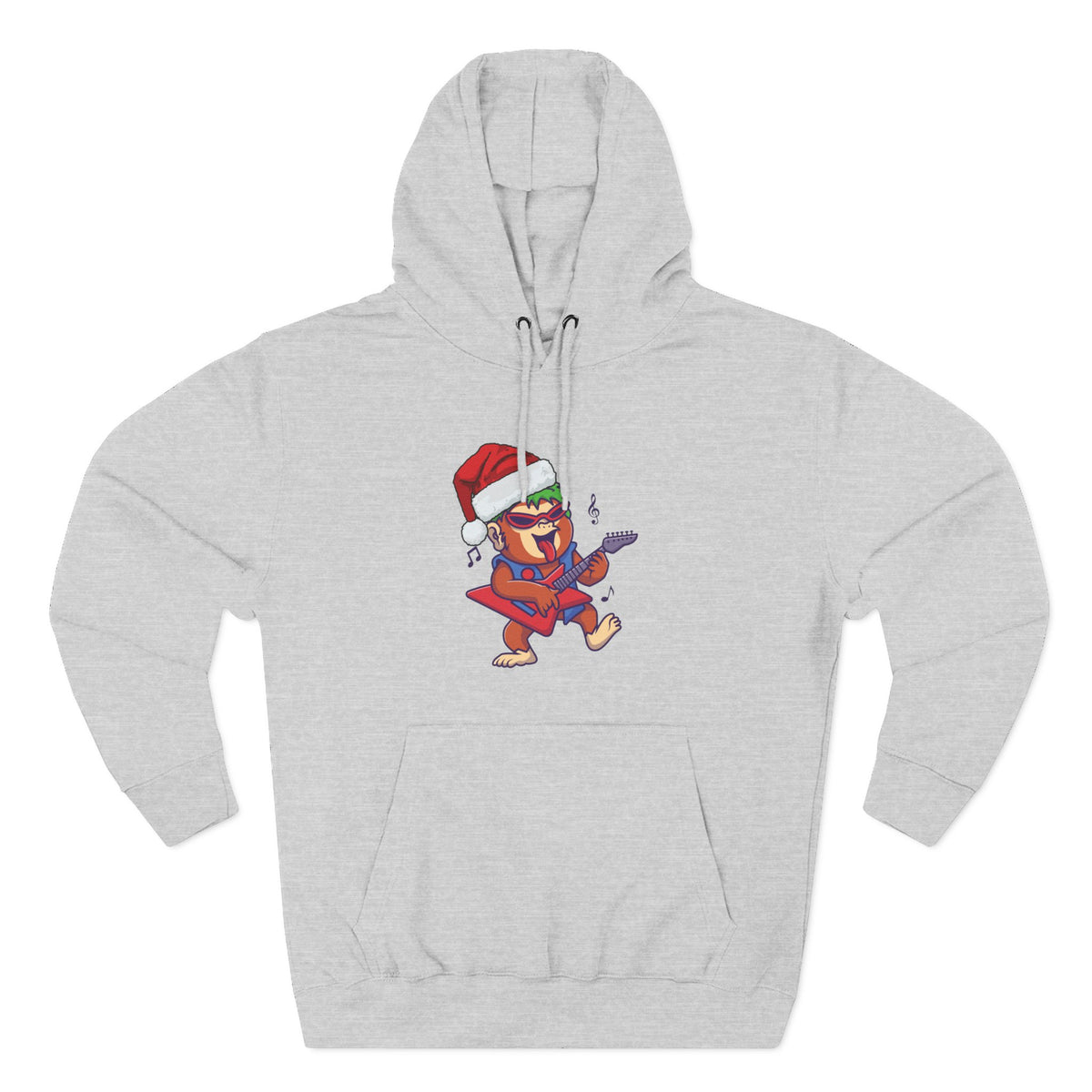 Copy of Three-Panel Fleece Hoodie - happy holiday gorilla