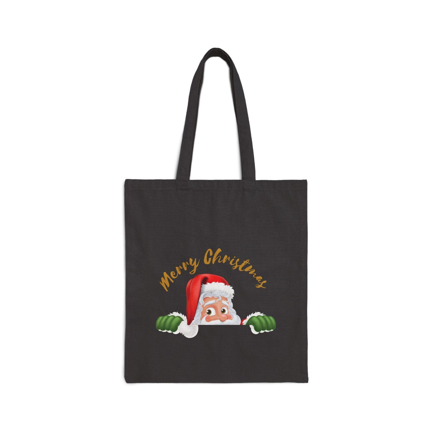 Jolly Santa "Merry Christmas" Canvas Tote Bag – Festive Holiday Gift!