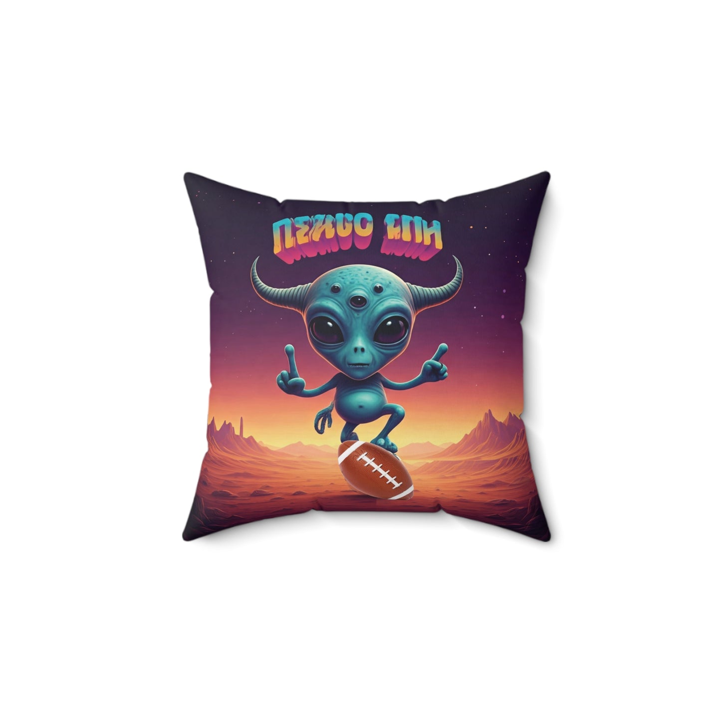 The Interstellar Quarterback: Dallas Football Alien Pillow