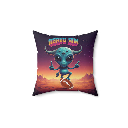 The Interstellar Quarterback: Dallas Football Alien Pillow