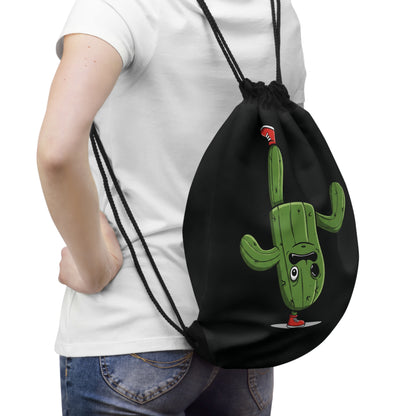 Upside Down Cactus on a Foot" Drawstring Bag - Unique, Fun & Durable