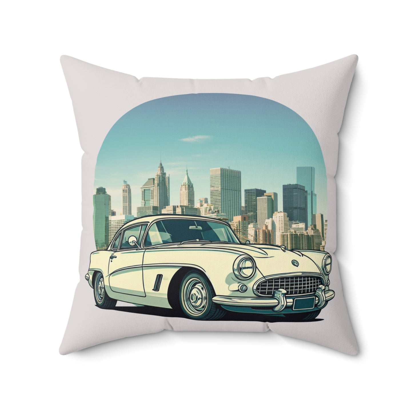 City Pulse – 1950s Chevrolet Corvette Urban Chic Throw Pillow