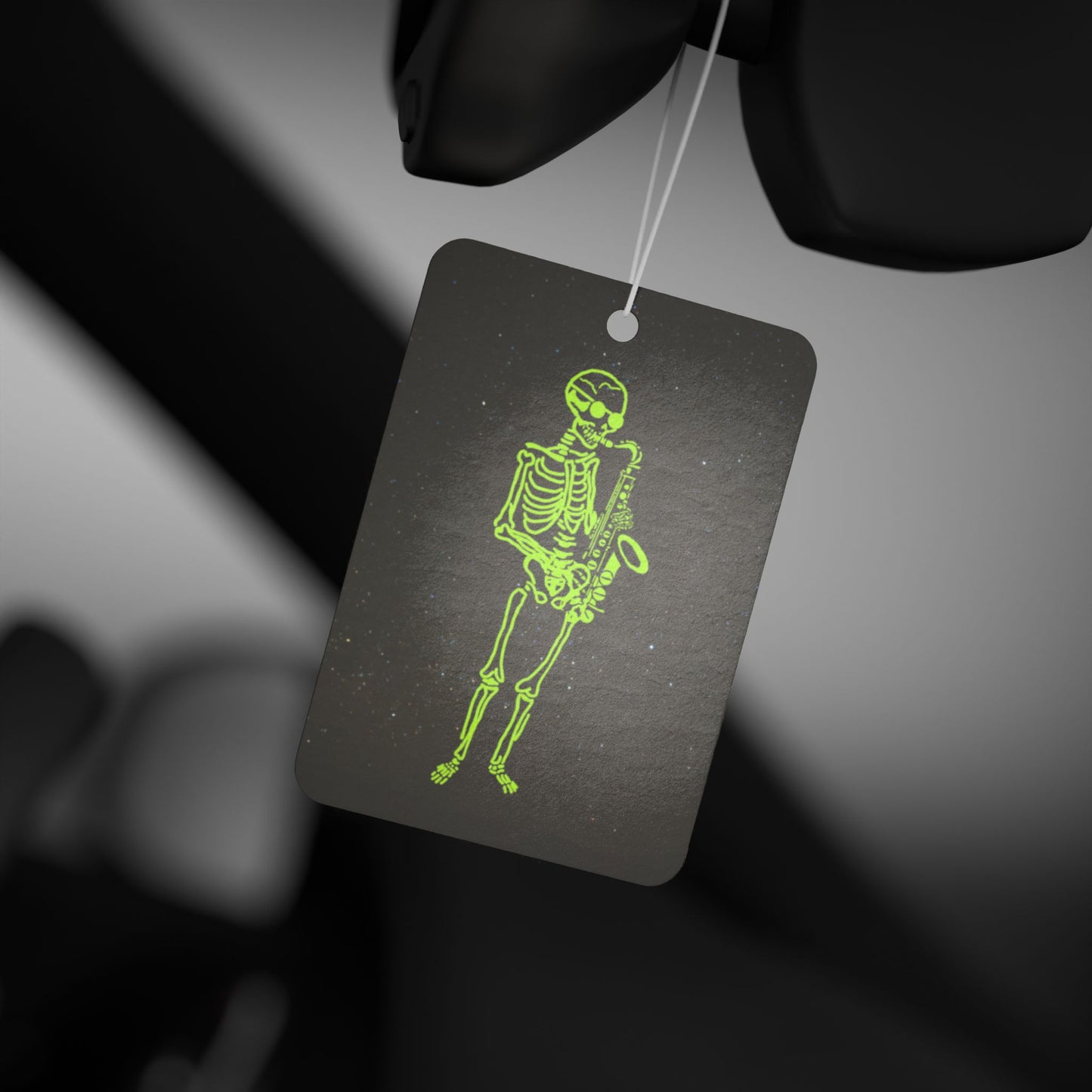 Metal Skeleton Fluo Sax Pllayer Car Air Freshener -  Power Car Freshener: Fresh Scent, Long-Lasting Fragrance, Funny Design
