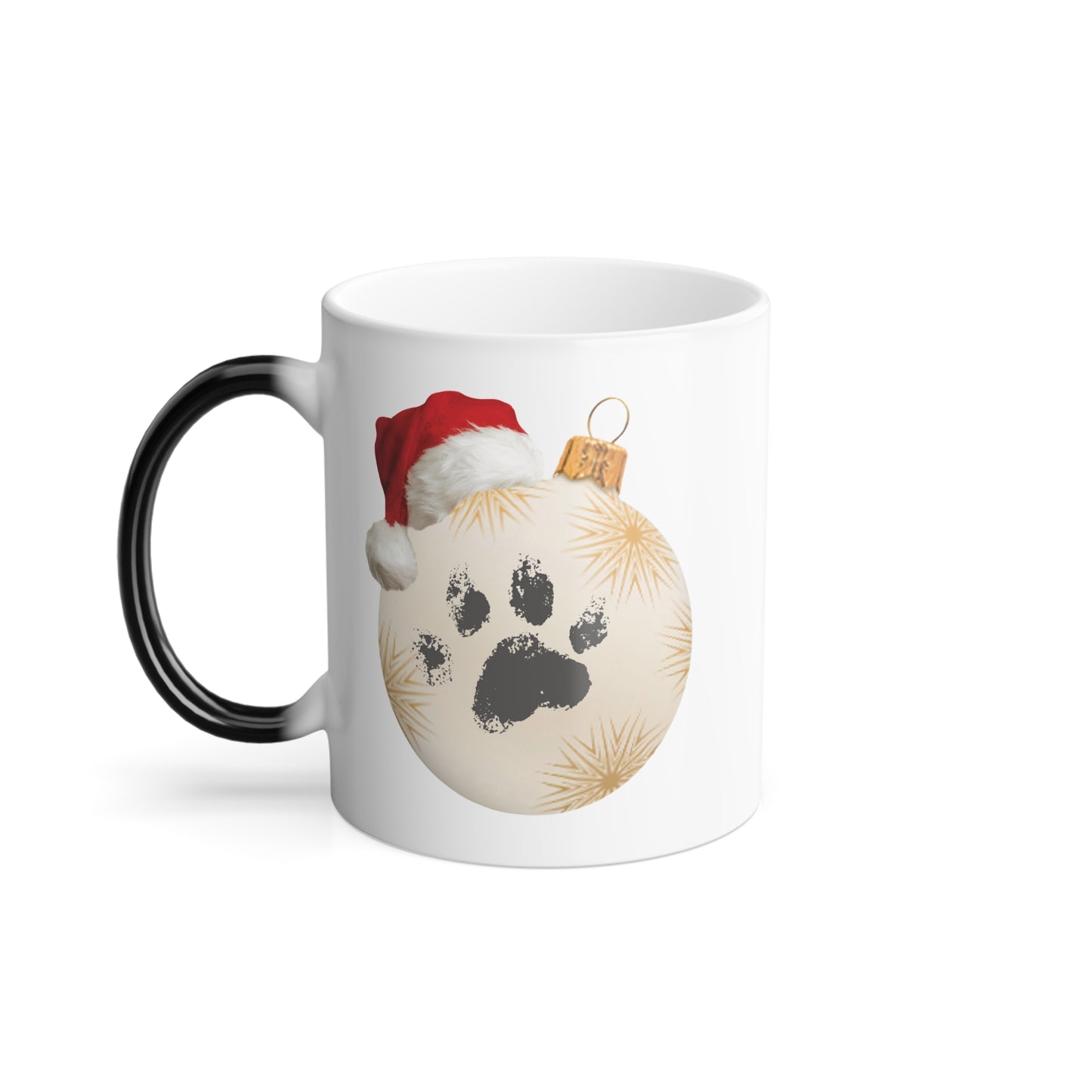"Santa Paws" Pet Paw Print Color Changing Mug | Heat Reveal Holiday Coffee Cup