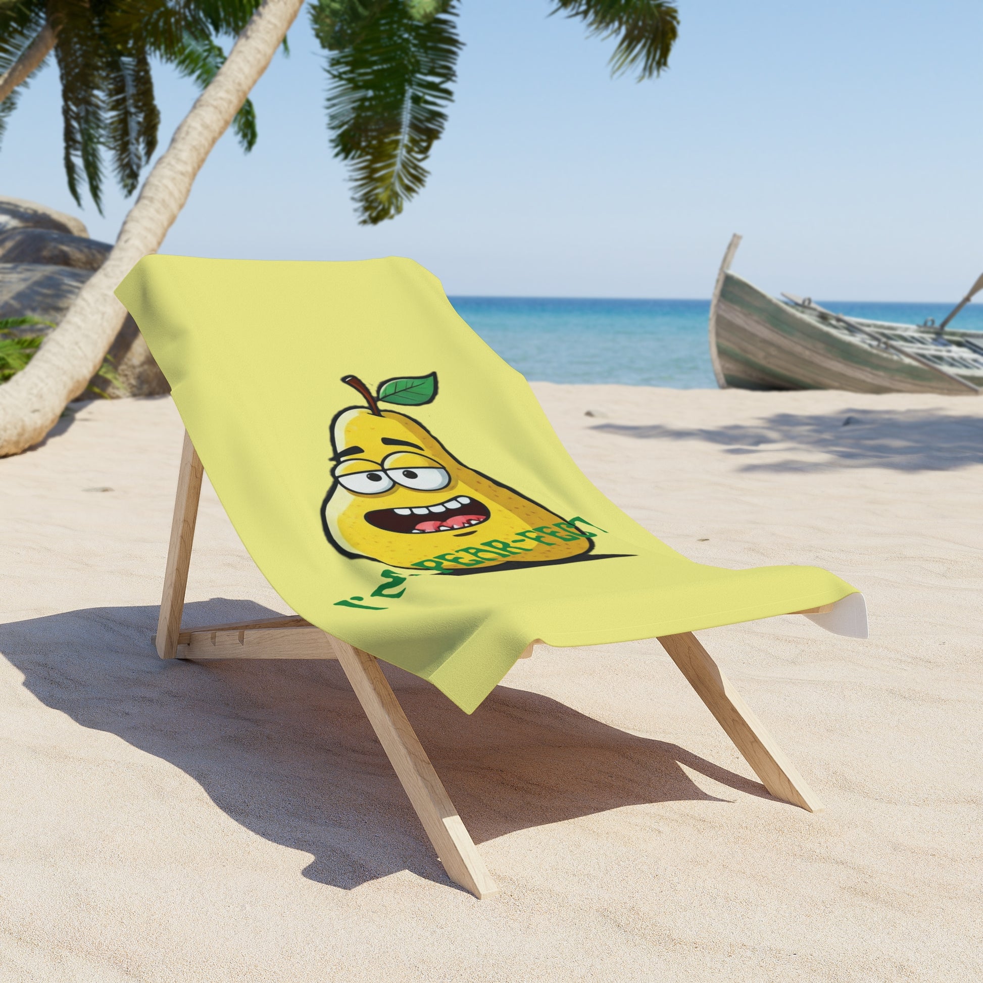 "I'm Pear-fect" Funny Beach Towel: Rock Your Self-Love & Style This Summer! 30" × 60"