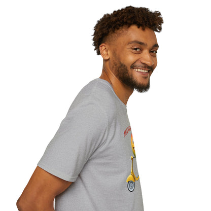 Mangoland t-shirt: Funny Mango Riding Vespa Tee
