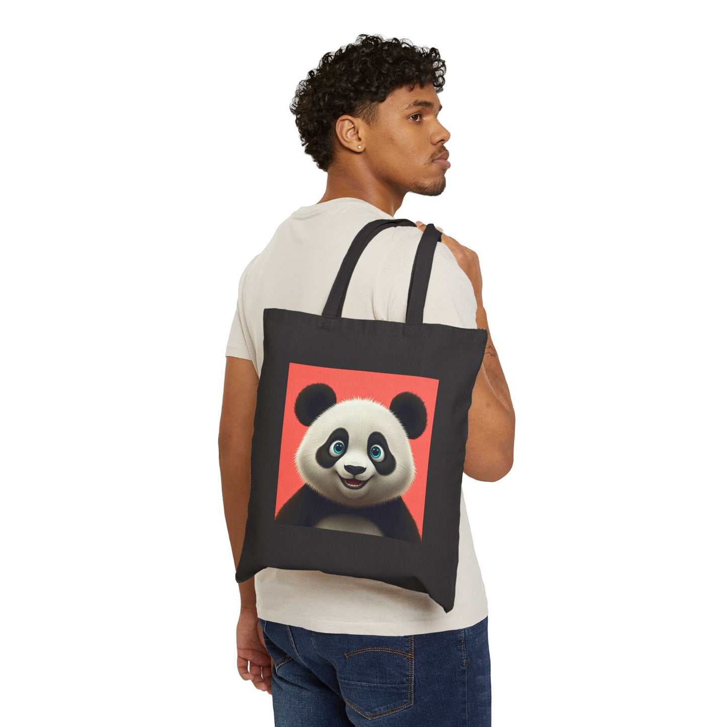 Cute Panda Cotton Tote Bag - Eco-Friendly & Adorable