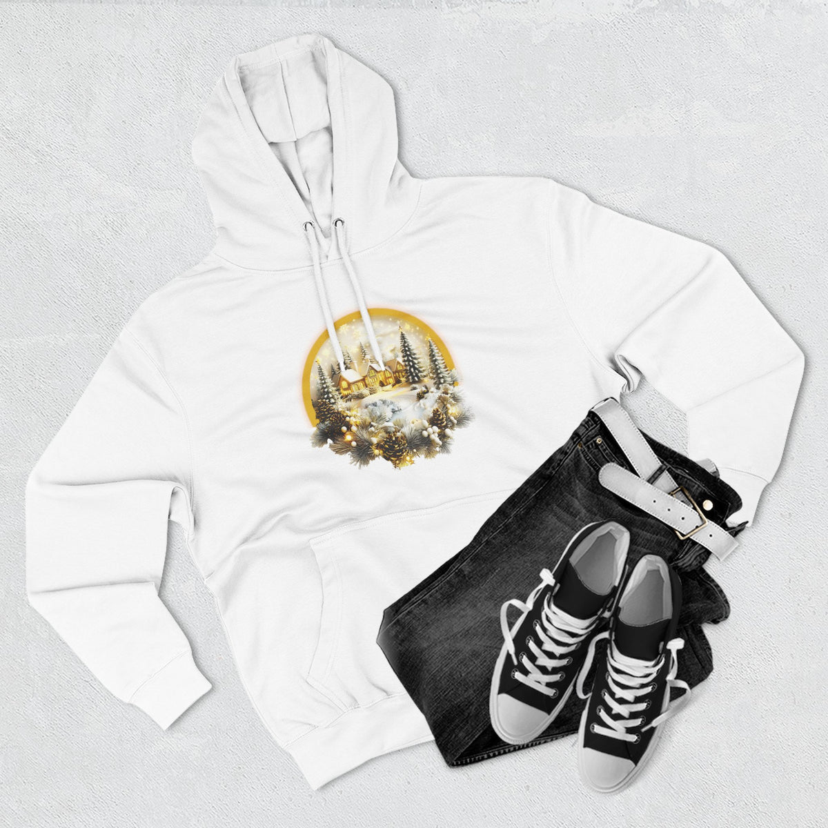Copy of Copy of Copy of Copy of Three-Panel Fleece Hoodie - happy holiday gorilla