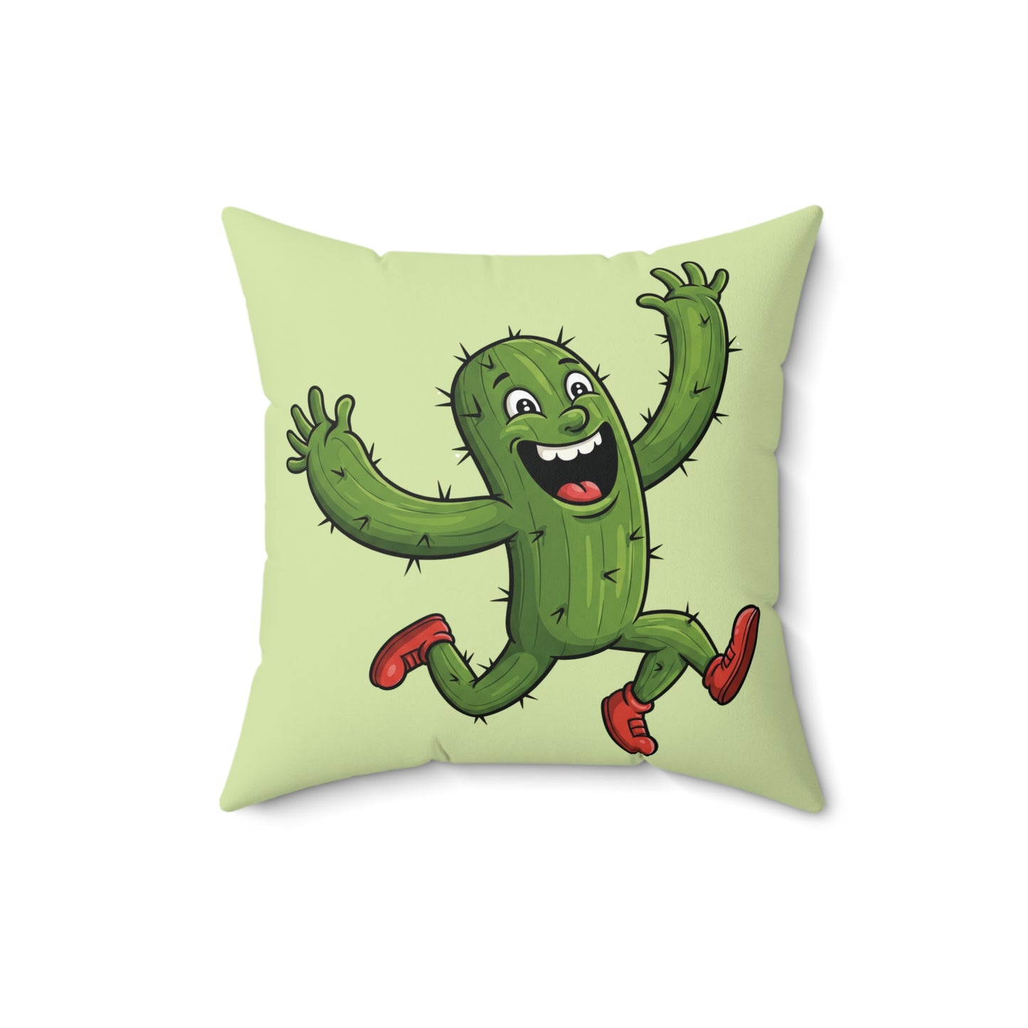 Running Cactus throw pillow