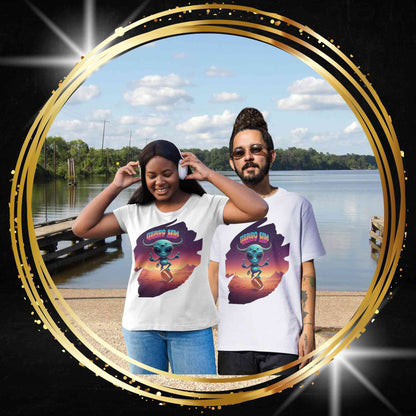 Headline: Get the "Alien Football Player" Unisex T-Shirt: The Ultimate UFO Vibes Tee