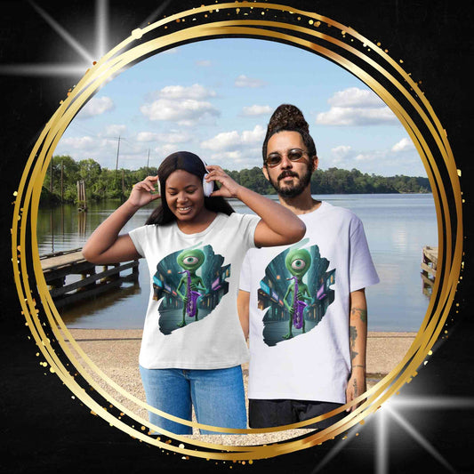 Alien Saxophone Player Unisex T-Shirt: Sci-Fi Vibes